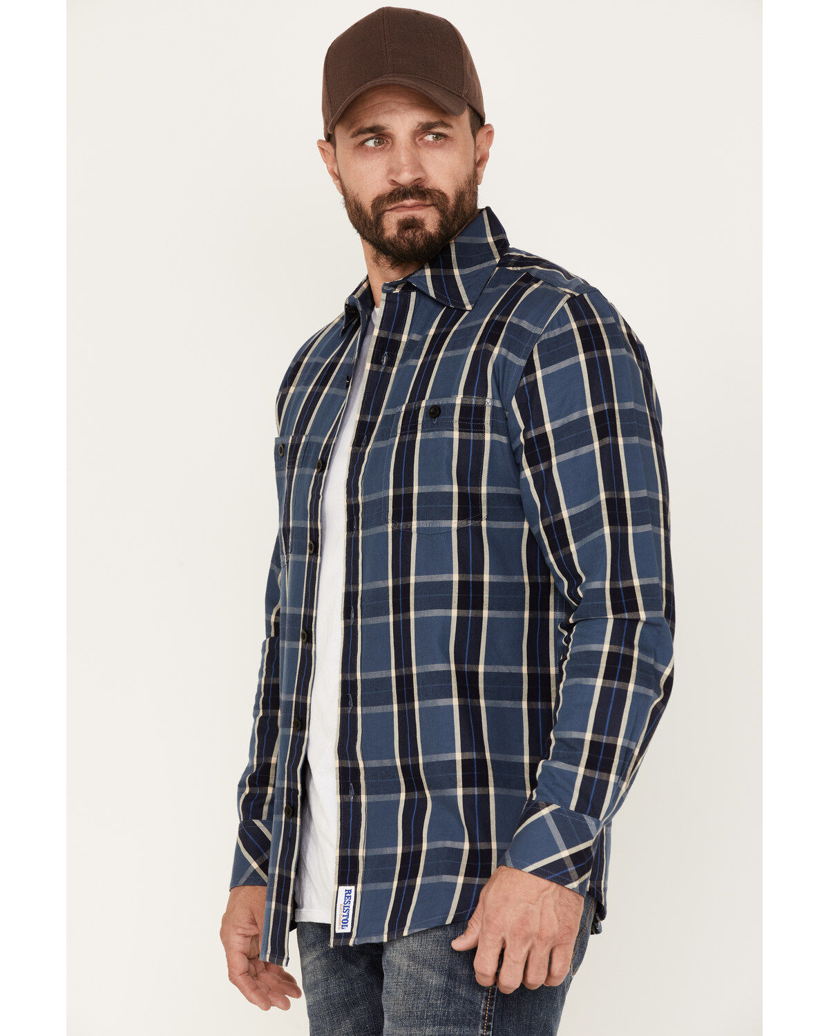 Resistol Men's Canon Large Plaid Long Sleeve Button Down Shirt