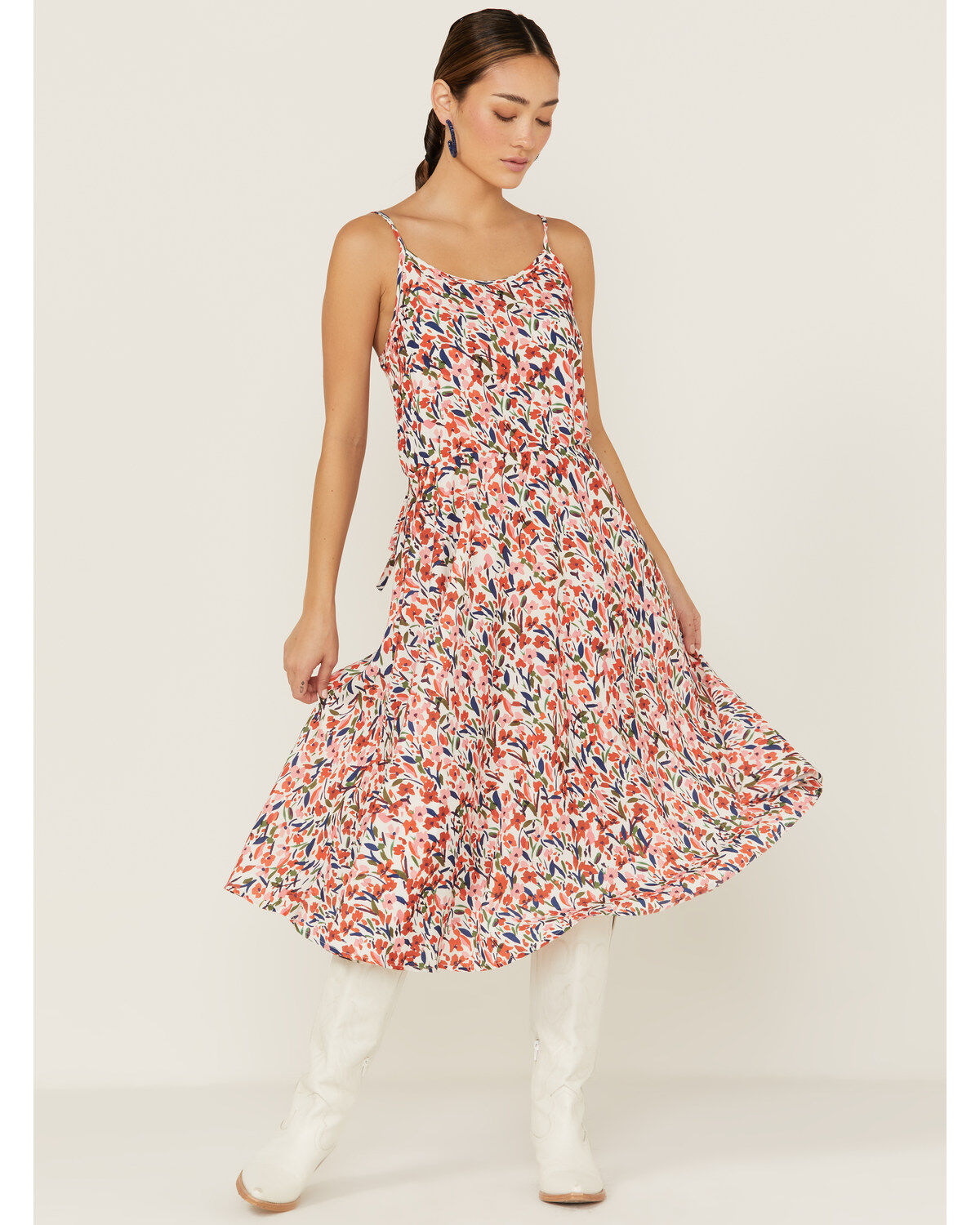 Molly Bracken Women's Floral Tie-Back Midi Dress