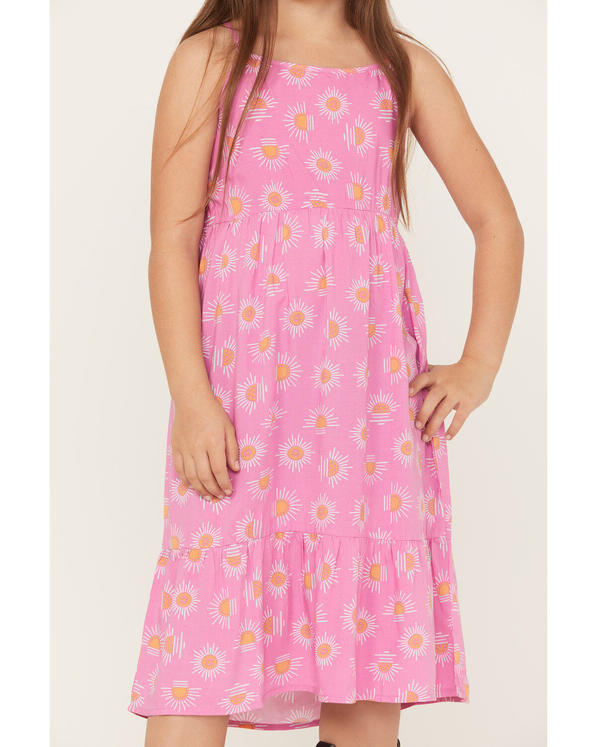 Wrangler Girls' Sunburst Print Sleeveless Midi Dress