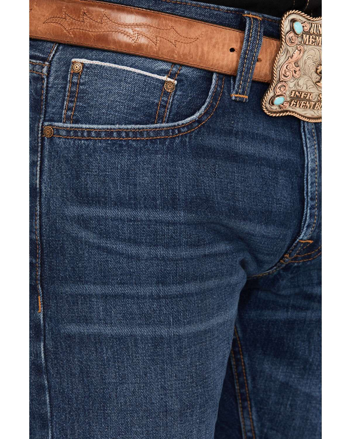 Cody James Men's Fort Worth Medium Wash Slim Straight Selvedge Rigid Denim Jeans