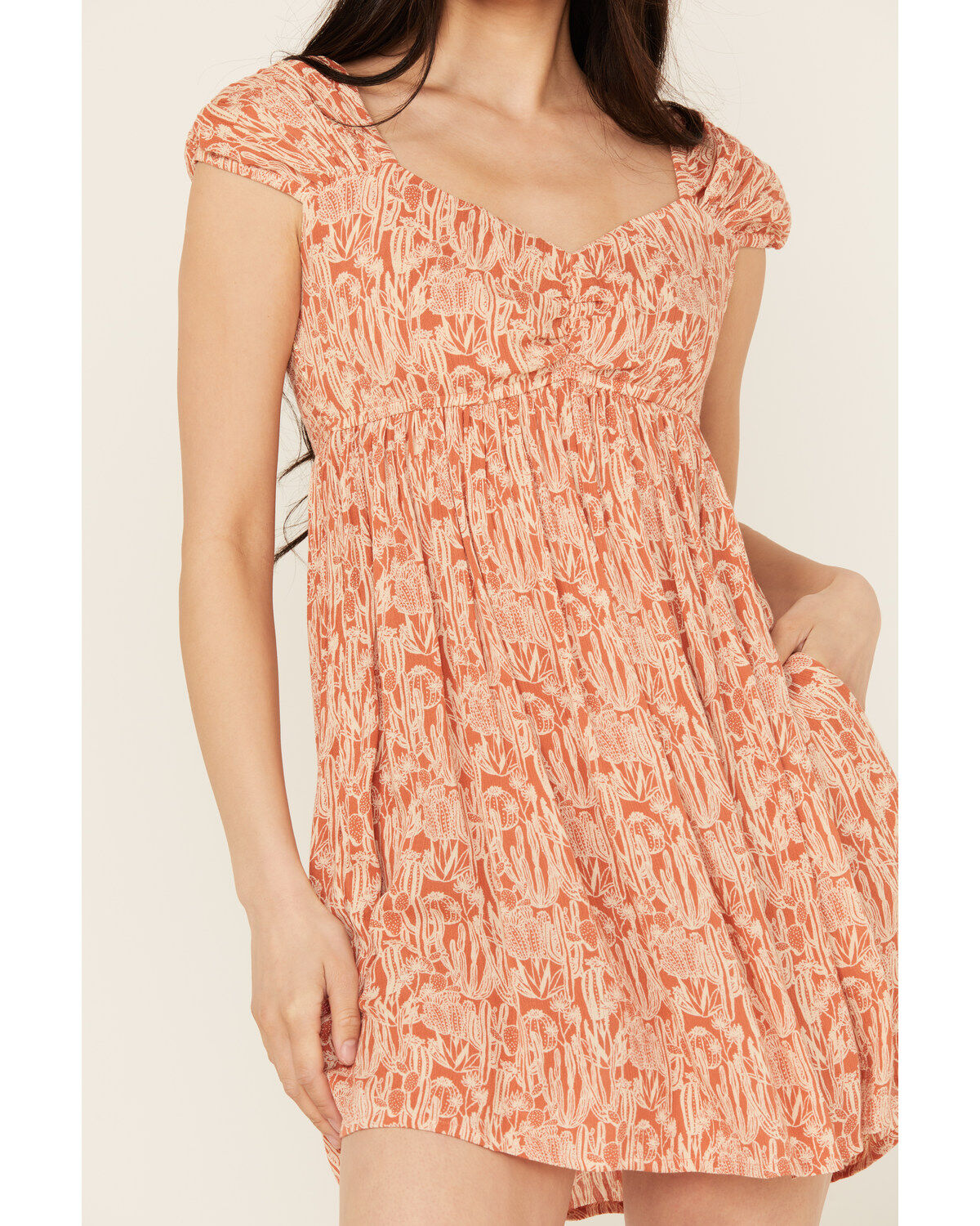 Rock & Roll Denim Women's Cactus Print Mini Dress