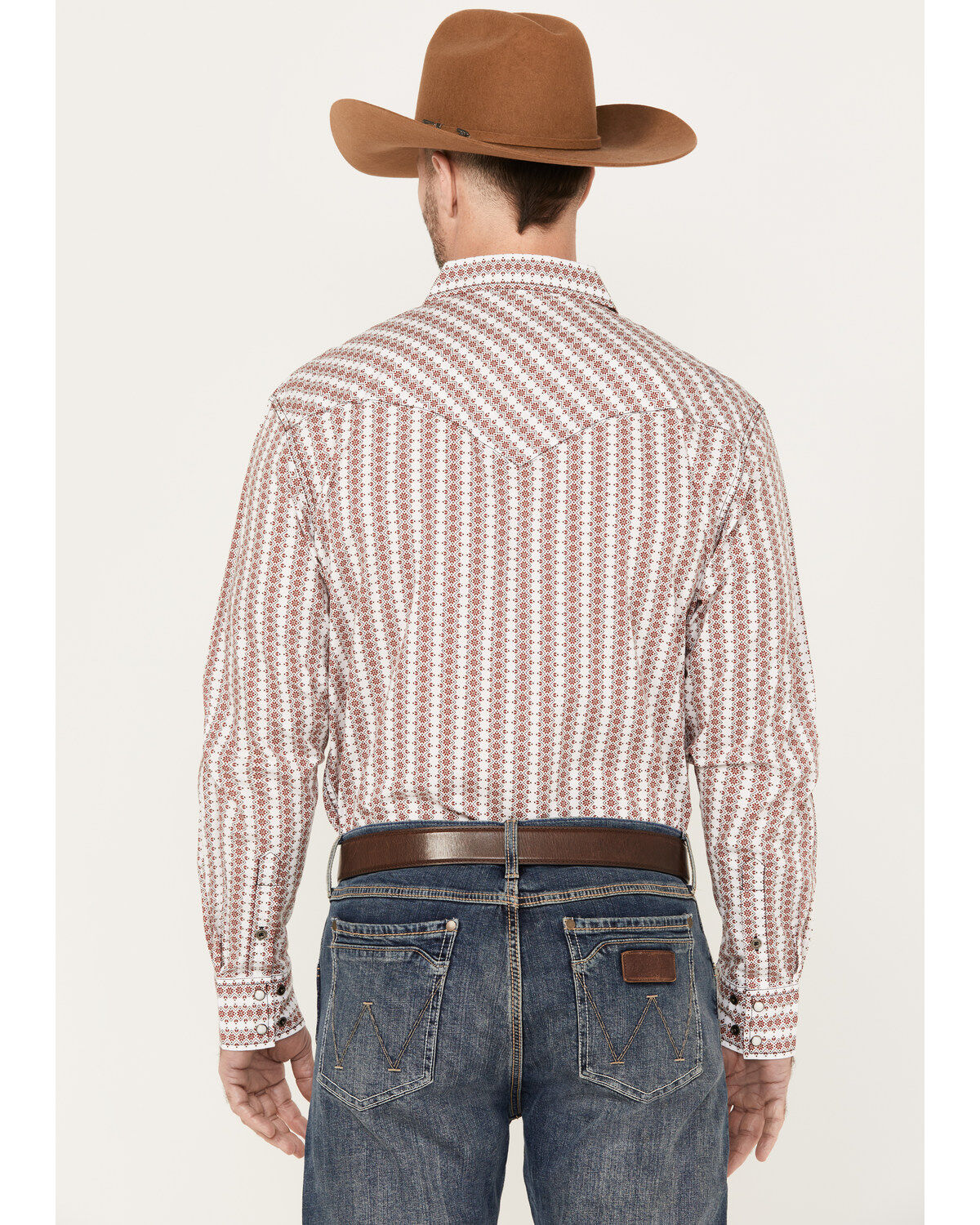 Cinch Men's Striped Geo Print Long Sleeve Western Pearl Snap Shirt