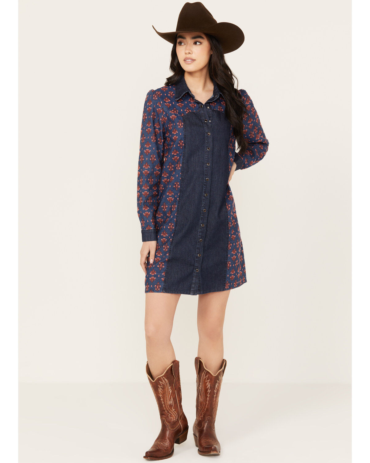 Maggie Sweet Women's Cora Color Block Shirt Mini Dress