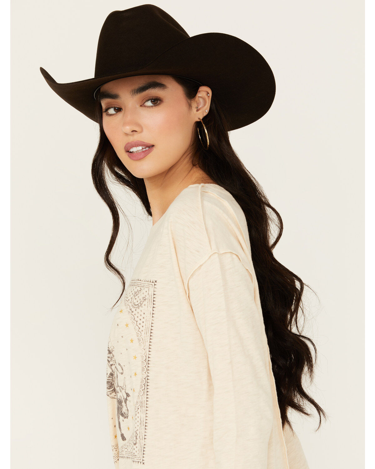 White Crow Women's Buck Yeah Seamed Long Sleeve Graphic Tee