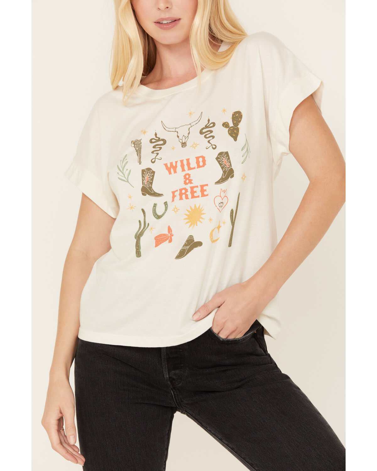 White Crow Women's Wild & Free Short Sleeve Graphic Tee