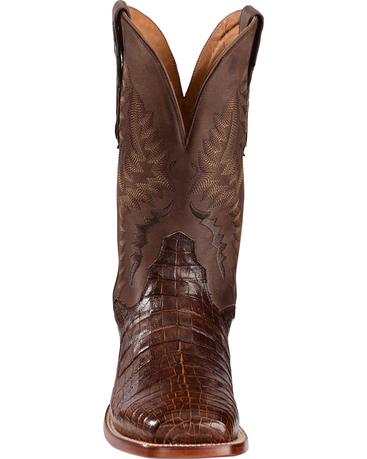 El Dorado Men's Handmade Caiman Belly Stockman Boots - Broad Square Toe