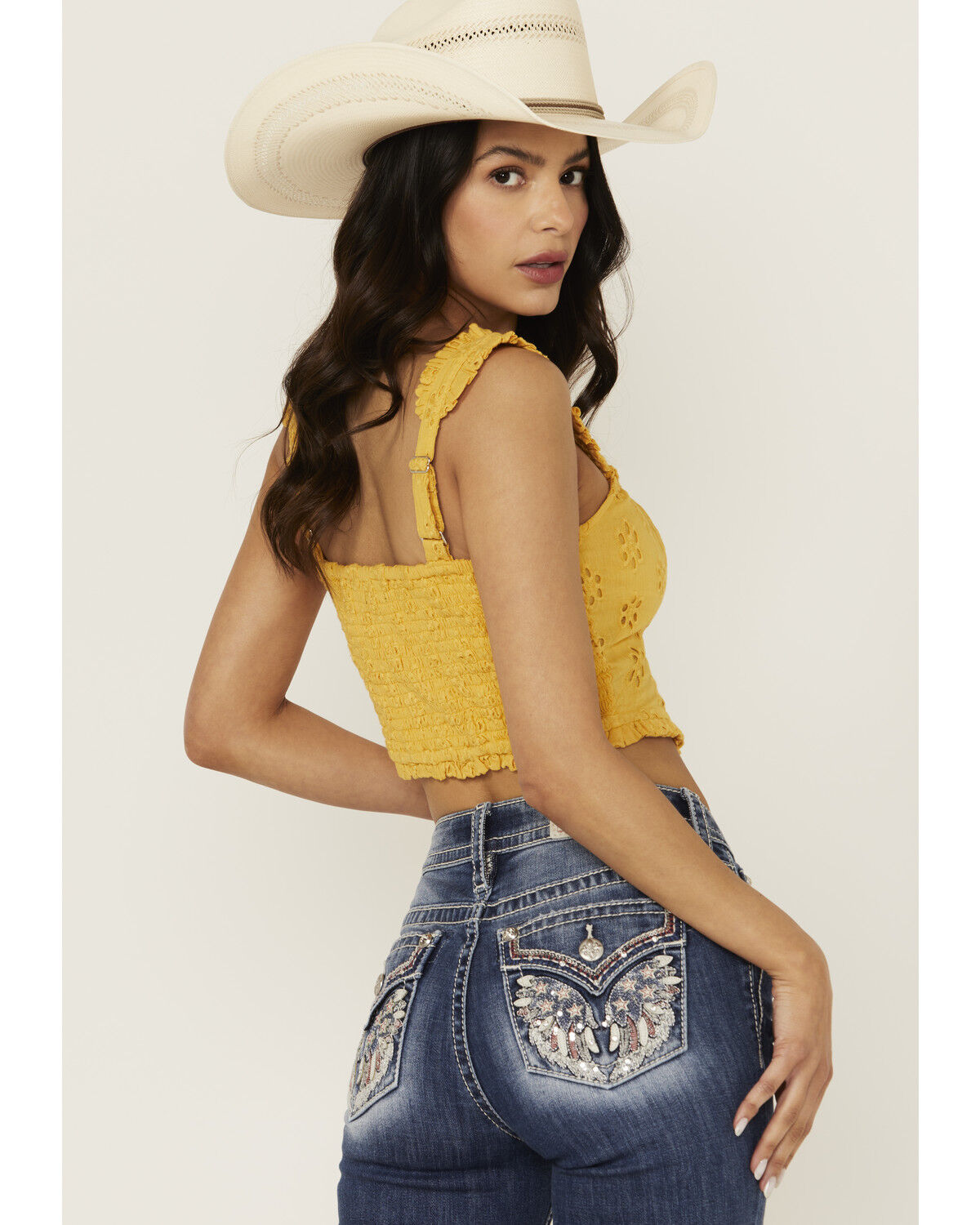 Rock & Roll Denim Women's Eyelet Corset Tank Top