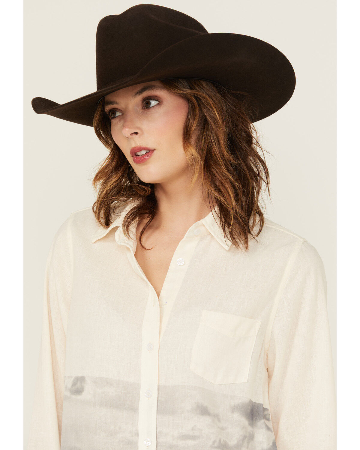 Blue B Women's Running Horses Long Sleeve Button-Down Western Shirt