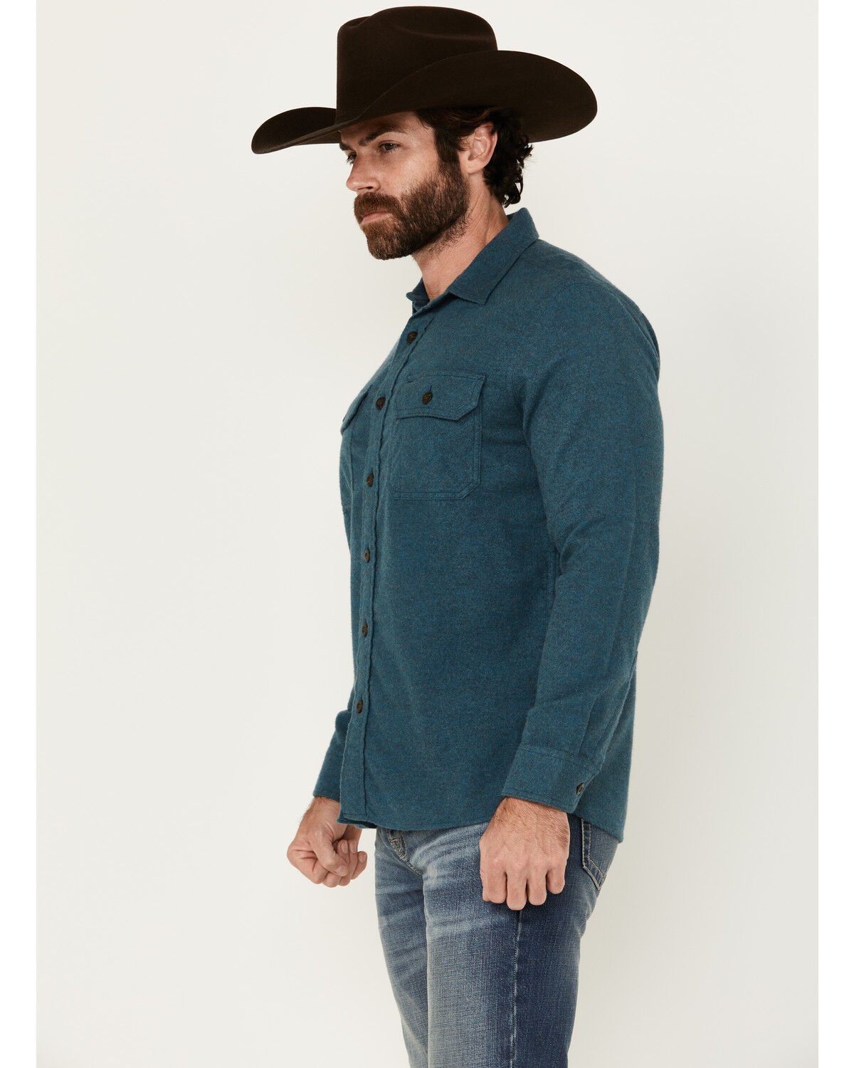 Pendleton Men's Burnside Solid Long Sleeve Button-Down Flannel Shirt