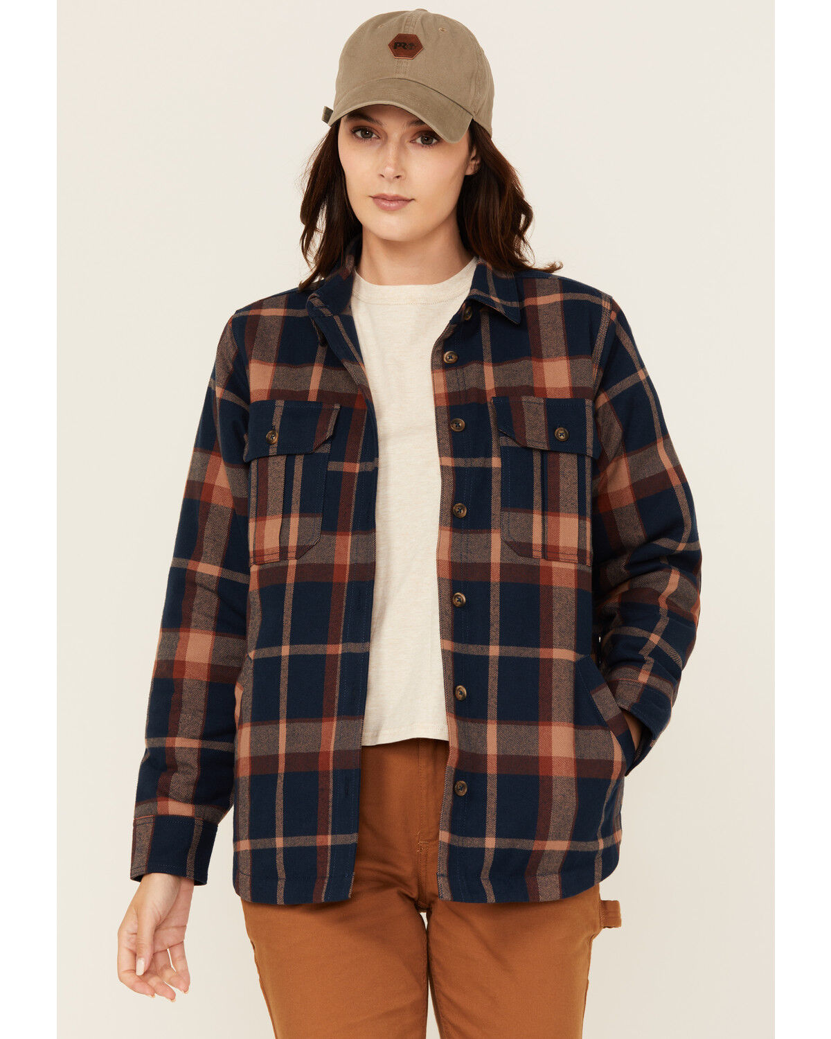Lucky Brand Workwear Women's Plaid Print Button-Down Flannel Shacket