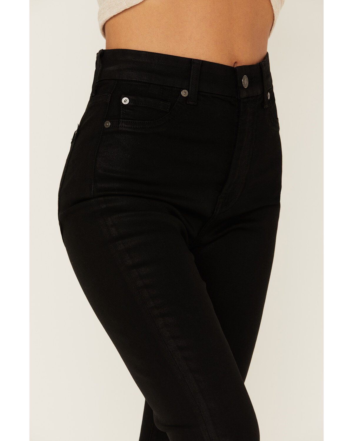 7 For All Mankind Women's Coated High Waist Ankle Skinny Jeans