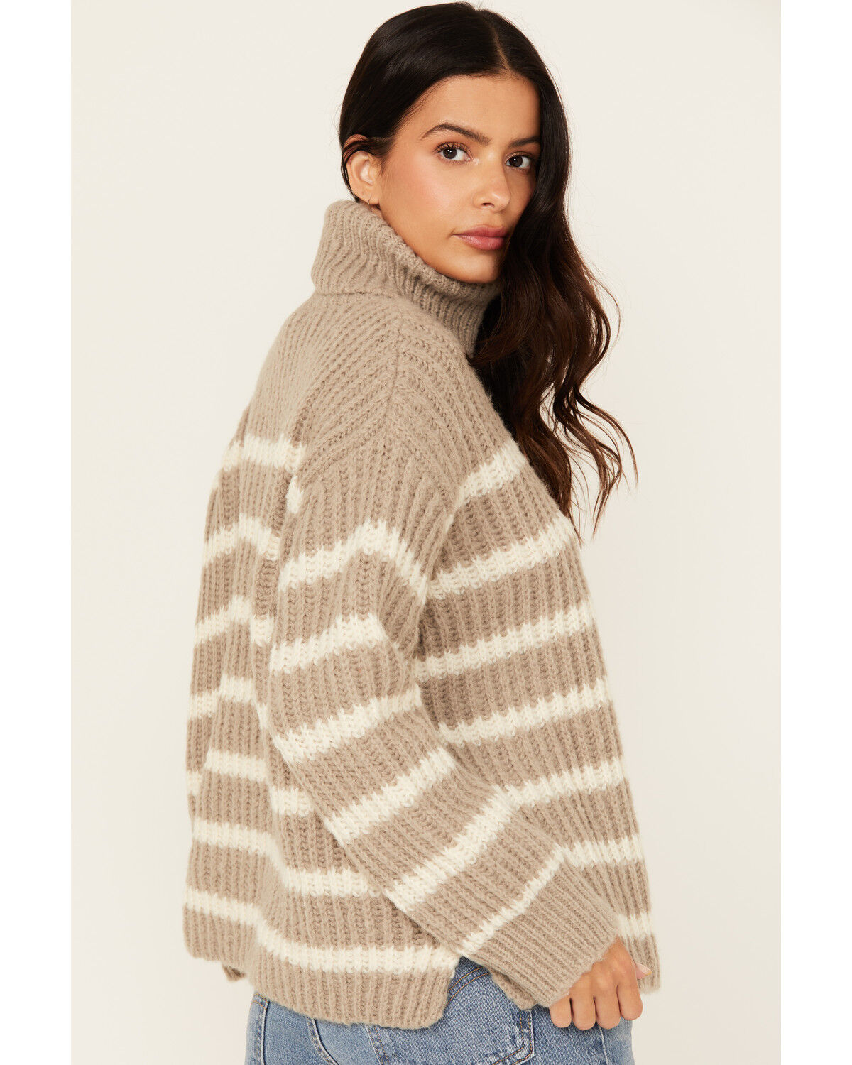 Sadie & Sage Women's Striped Turtleneck Sweater