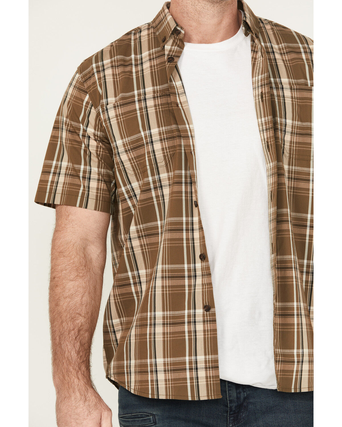 Dickies Men's Flex Plaid Print Short Sleeve Button-Down Work Shirt