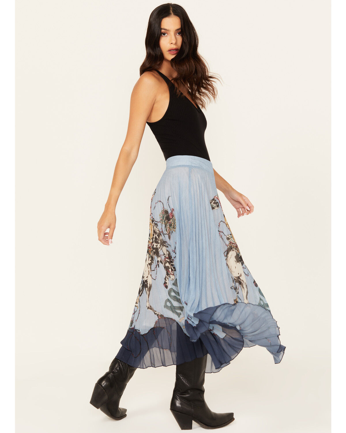 Tasha Polizzi Women's Rodeo Pleated Midi Skirt