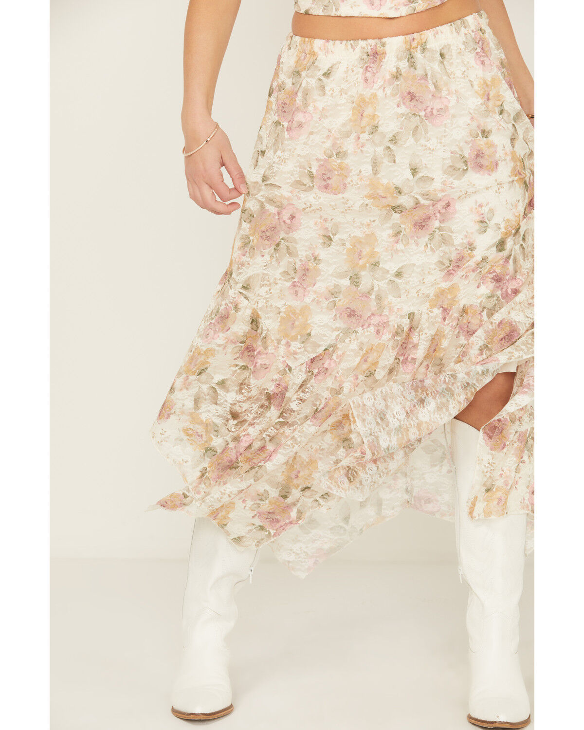 Originality Women's Boot Barn Exclusive Floral Print Lace Midi Skirt