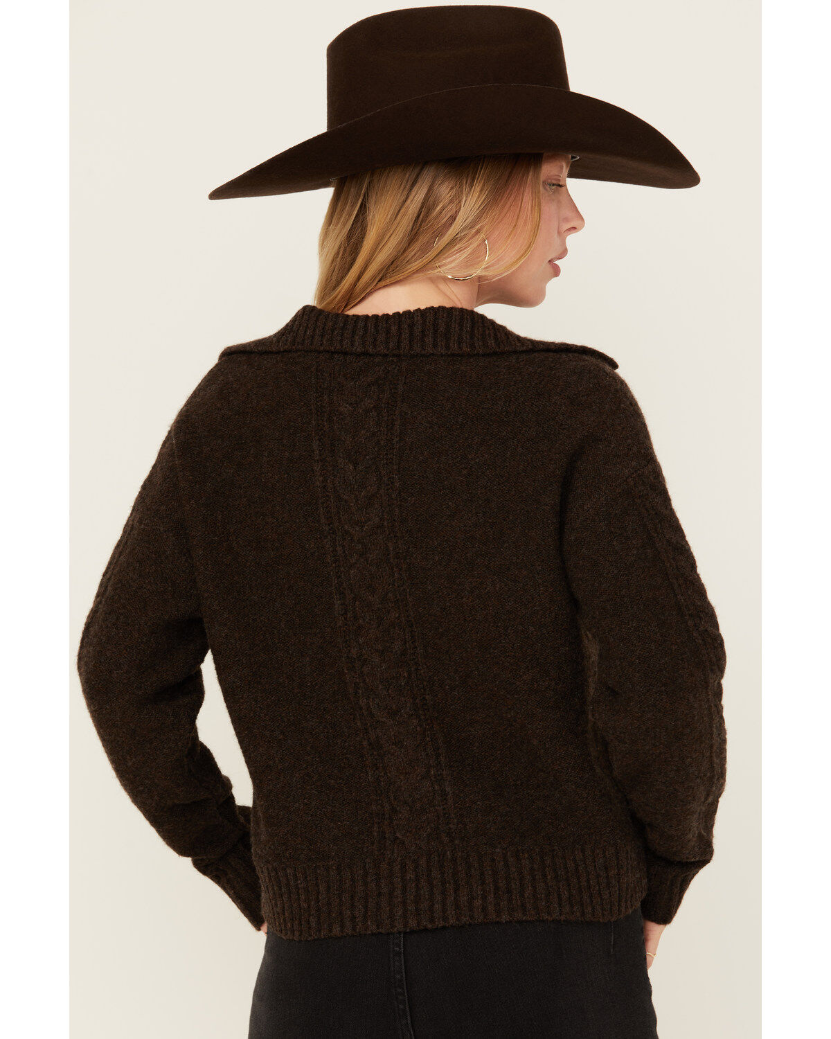 Cleo + Wolf Women's Solid Cable Knit Sweater