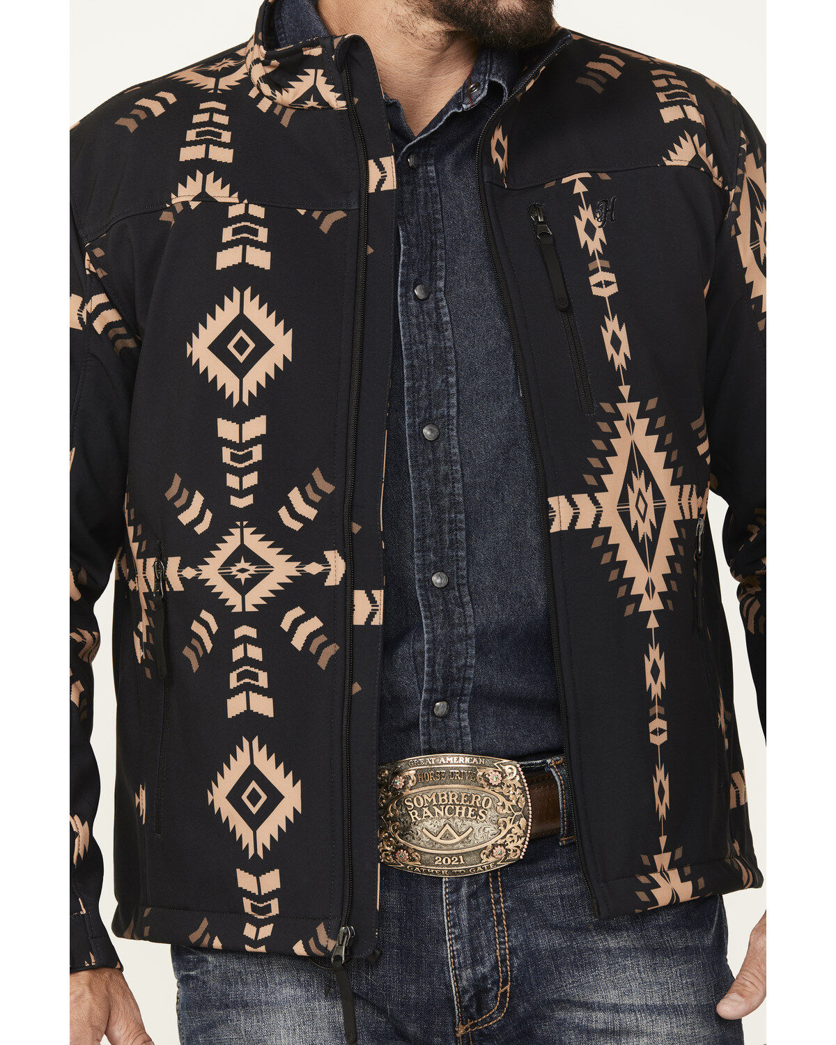Hooey Men's Southwestern Print Softshell Jacket