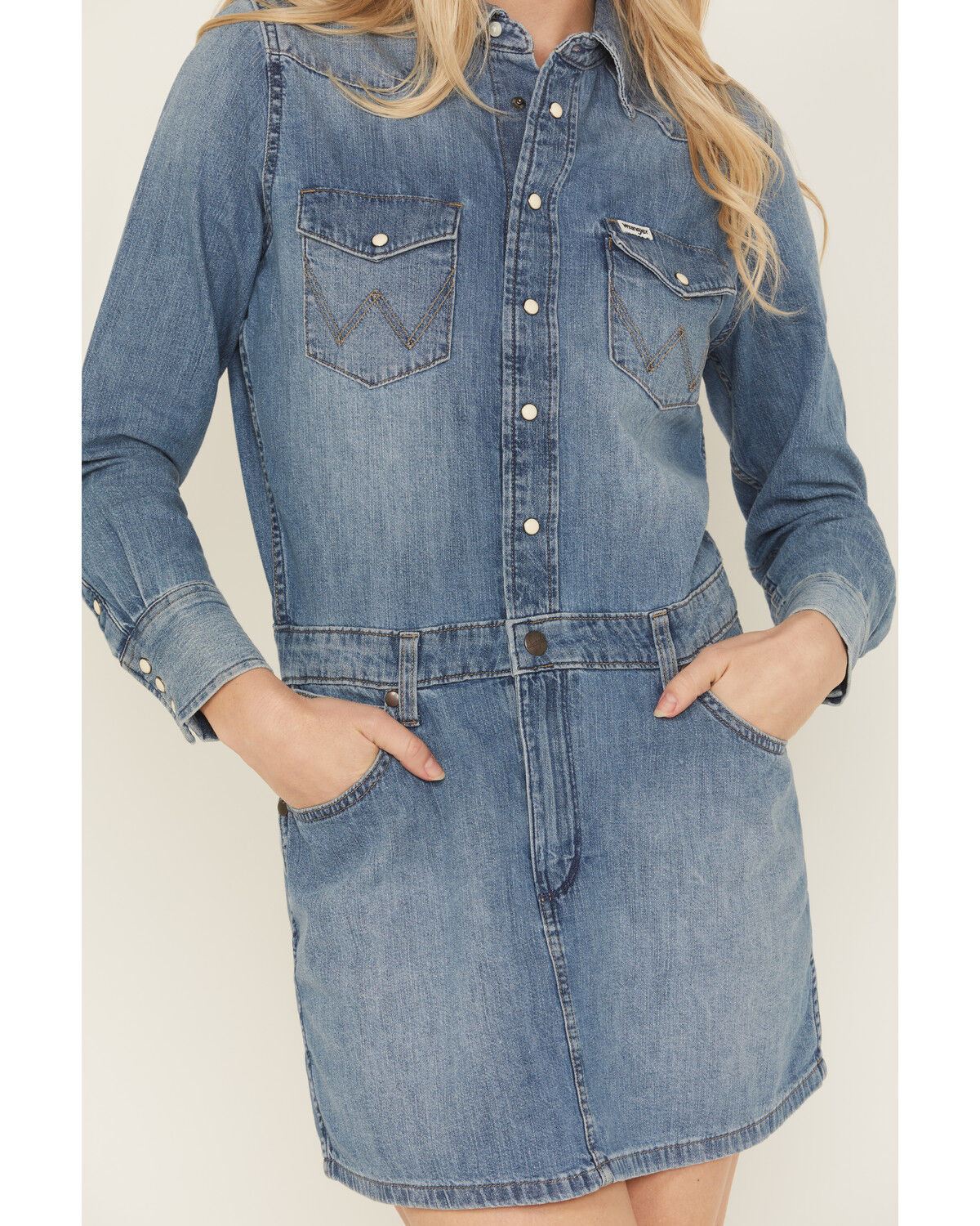 Wrangler Women's Long Sleeve Denim Mini Dress