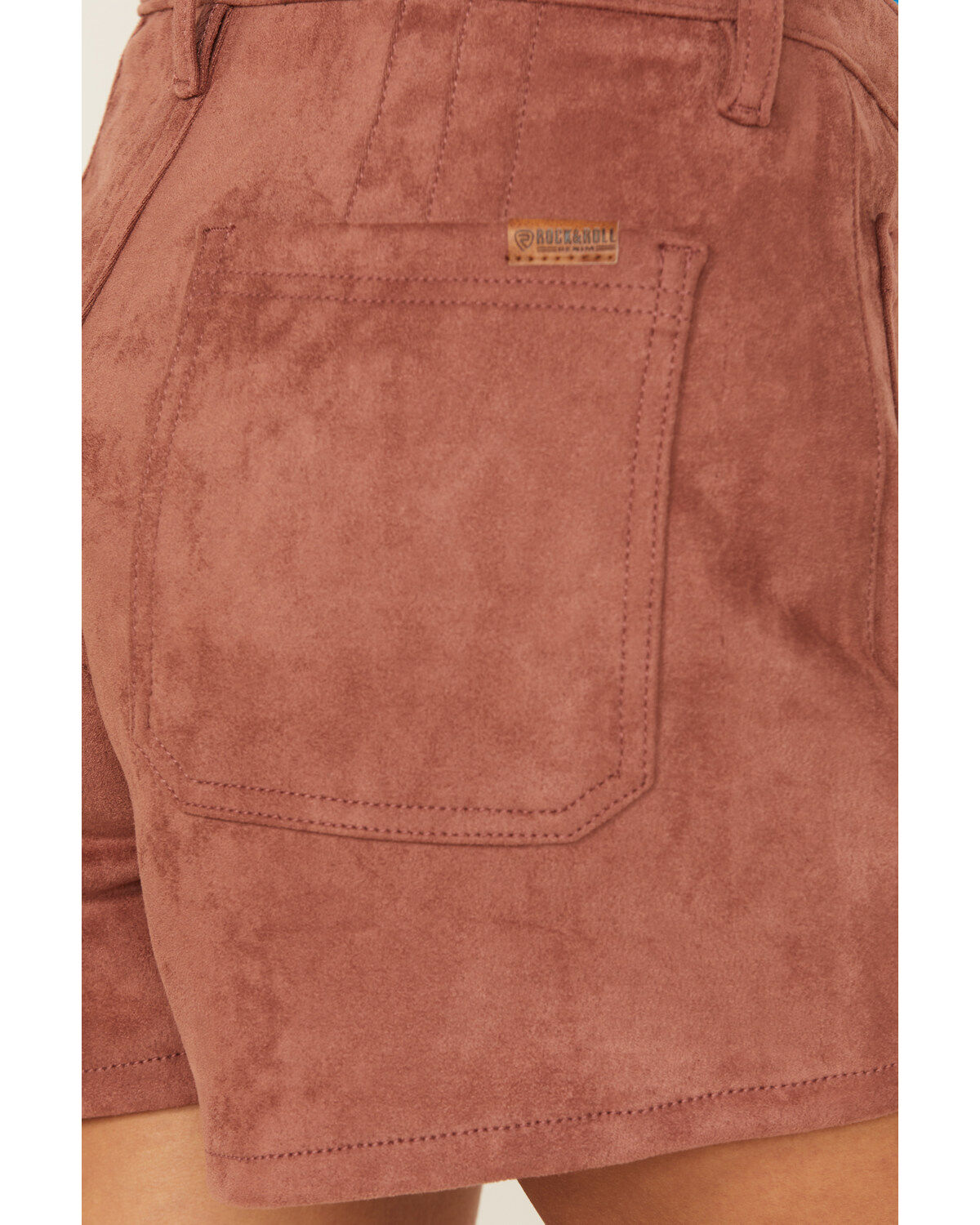 Rock & Roll Denim Women's High Rise Star Microsuede Shorts