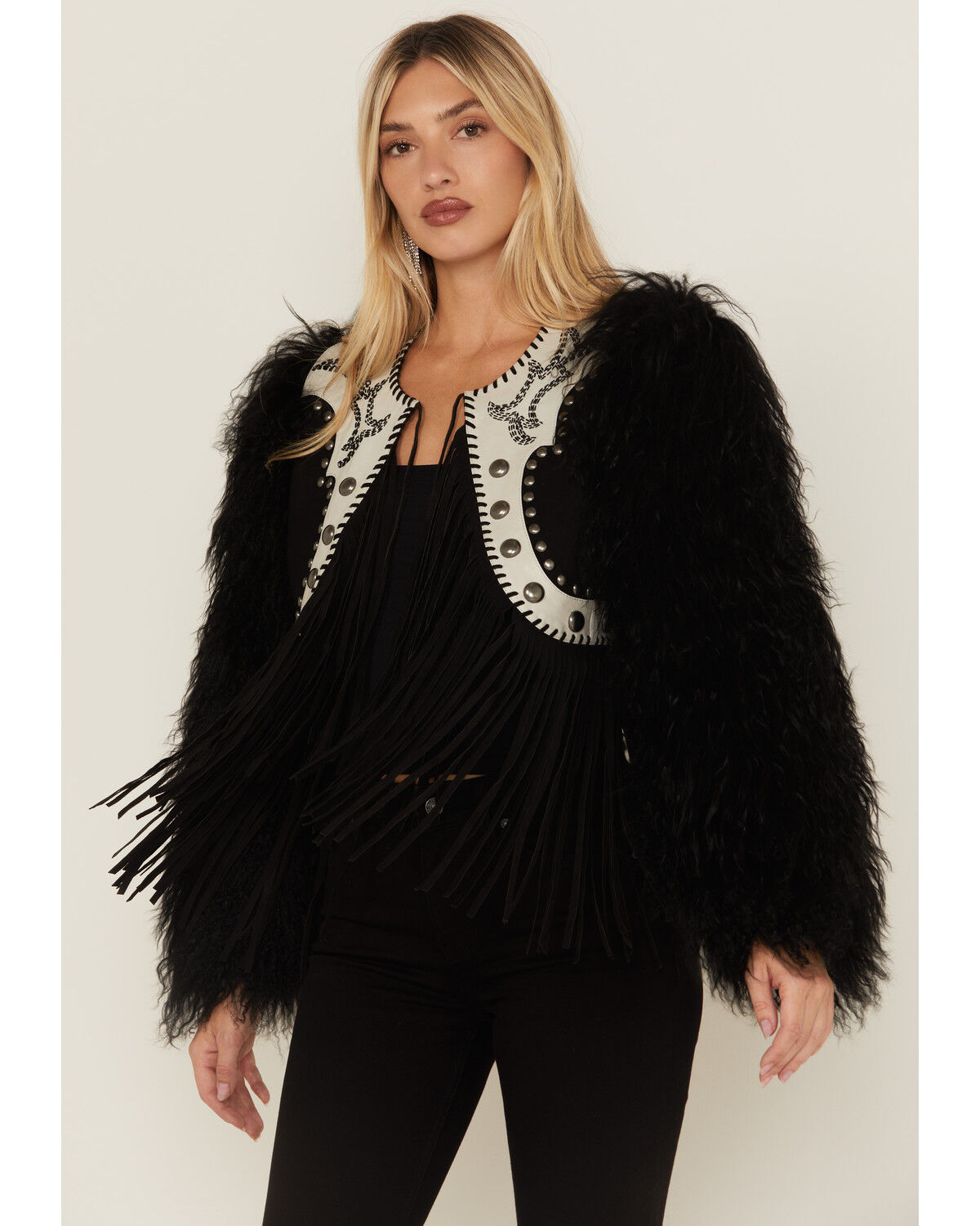 Double D Ranch Women's Wild Woolie Fringe Cropped Jacket