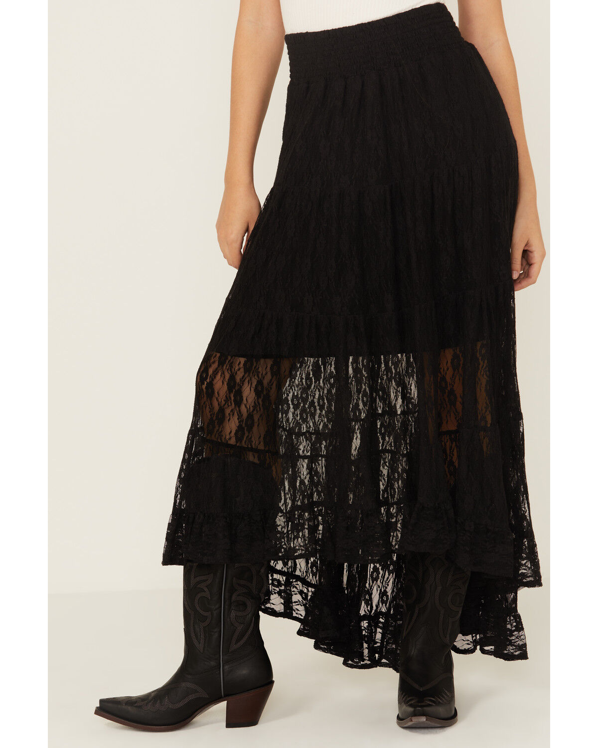 Wild Moss Women's Lace High-Low Skirt