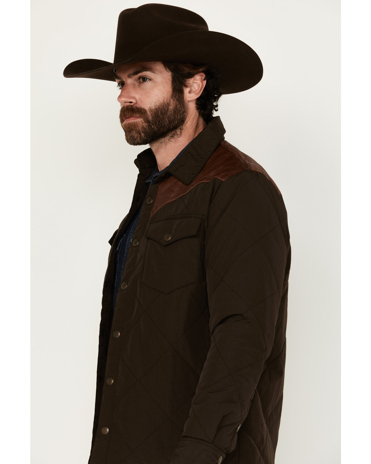 Resistol Men's Quilted Leather Yoke Jacket