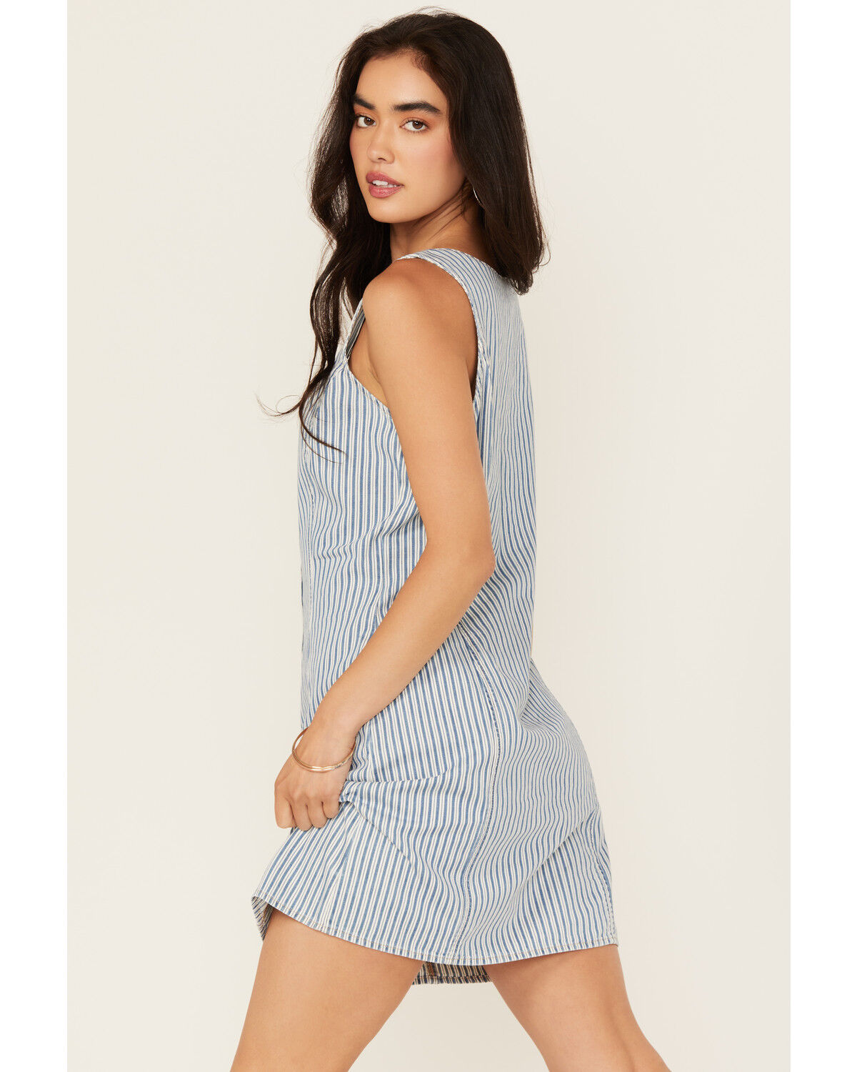 Wrangler Retro Women's Striped Print Sleeveless Button-Down Mini Dress