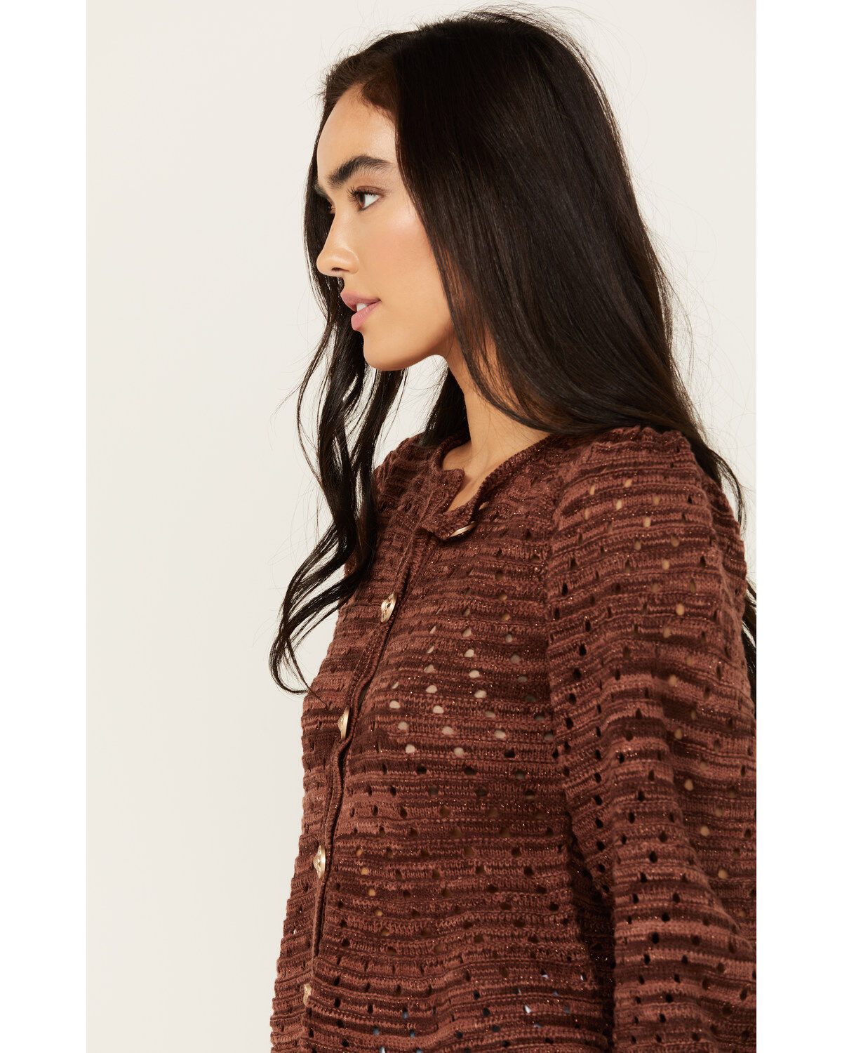 Miss Me Women's Open Weave Cardigan