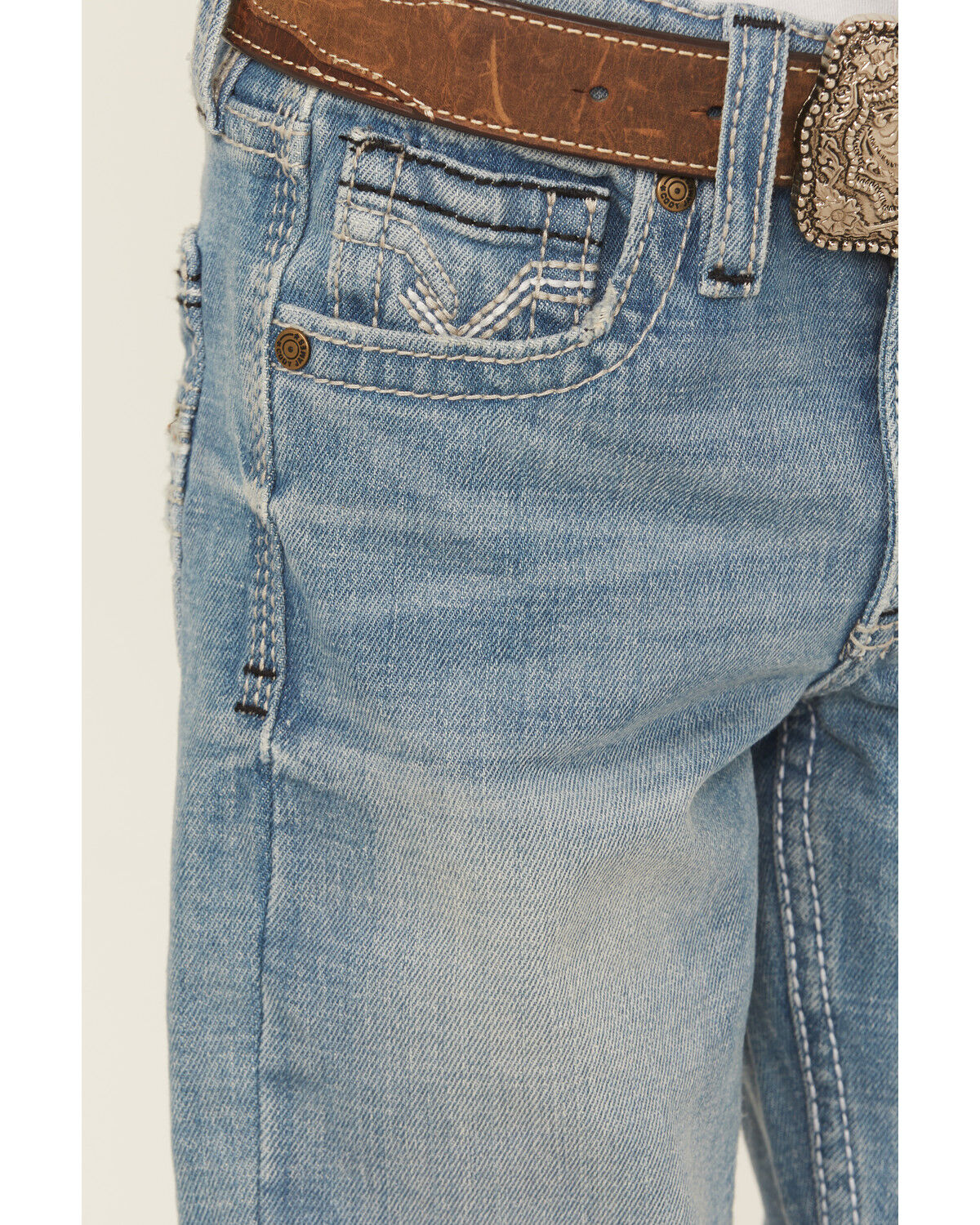 Cody James Little Boys' Stampede Light Wash Slim Bootcut Comfort Stretch Denim Jeans