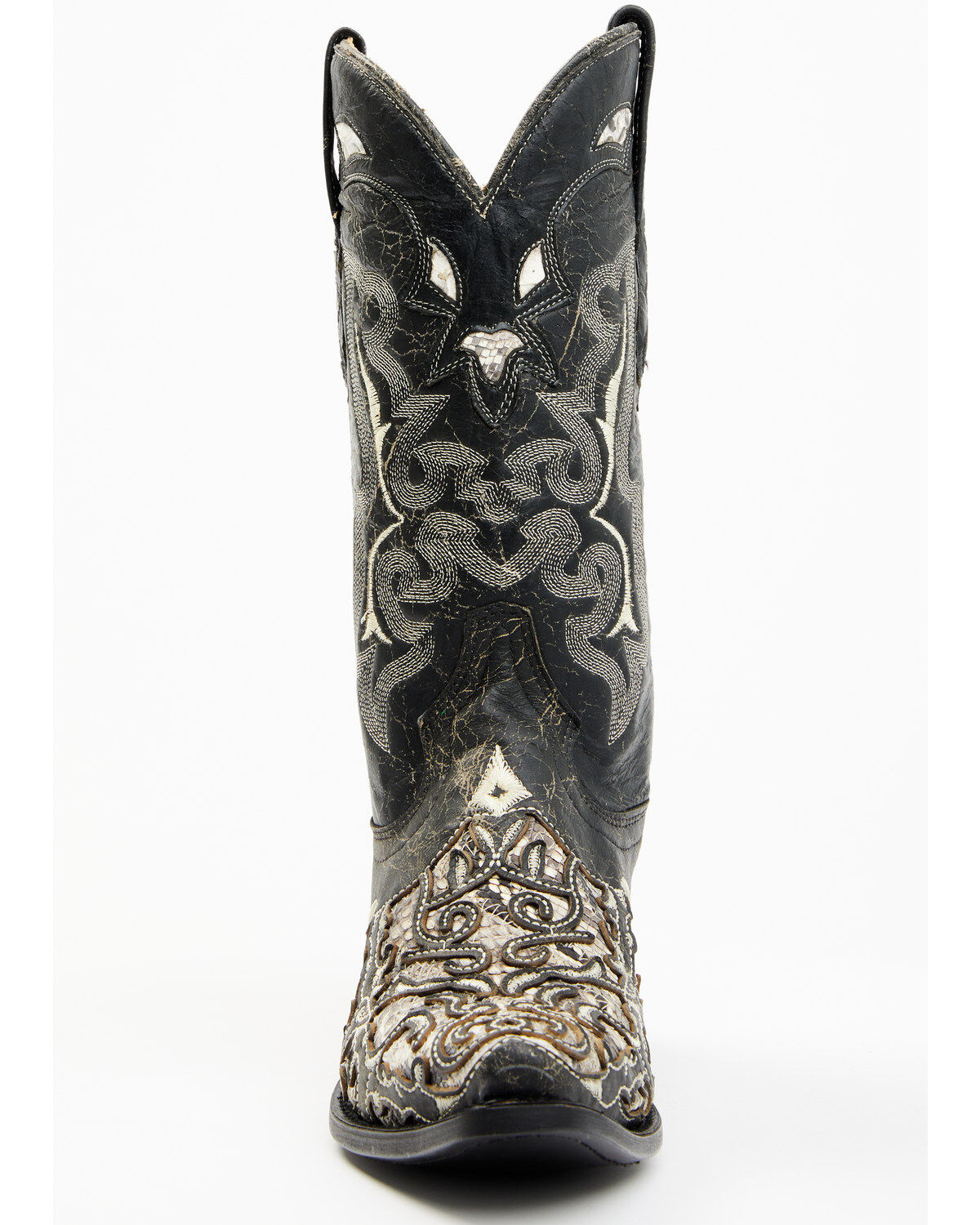 Corral Men's Exotic Python Skin Inlay Western Boots - Snip Toe