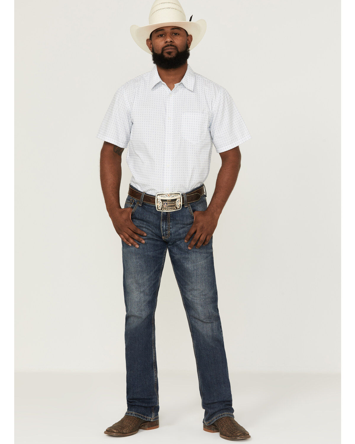 Gibson Men's Throwback Plaid Short Sleeve Button-Down Western Shirt