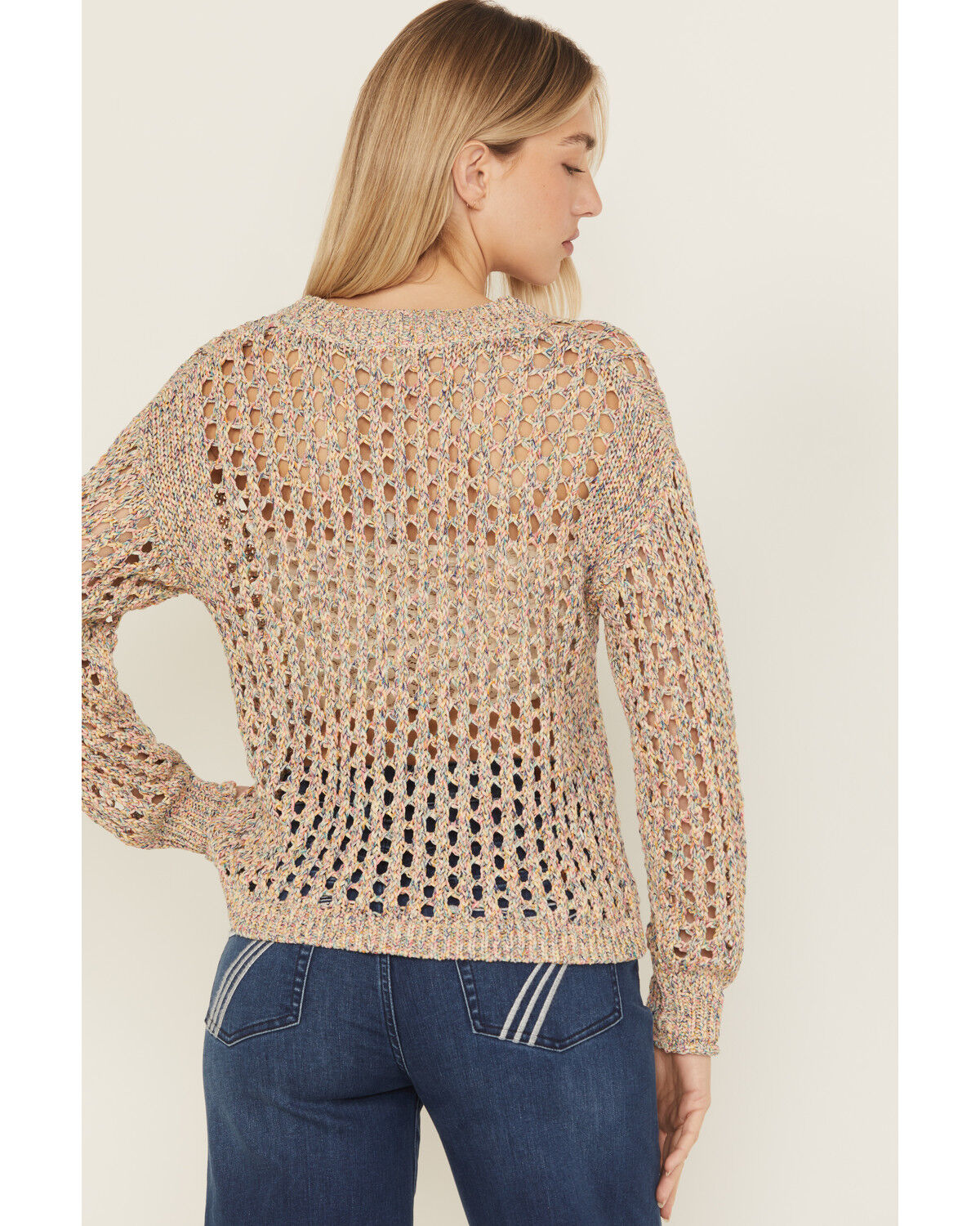 Cleo + Wolf Women's Allison Spacedye Open Weave Sweater