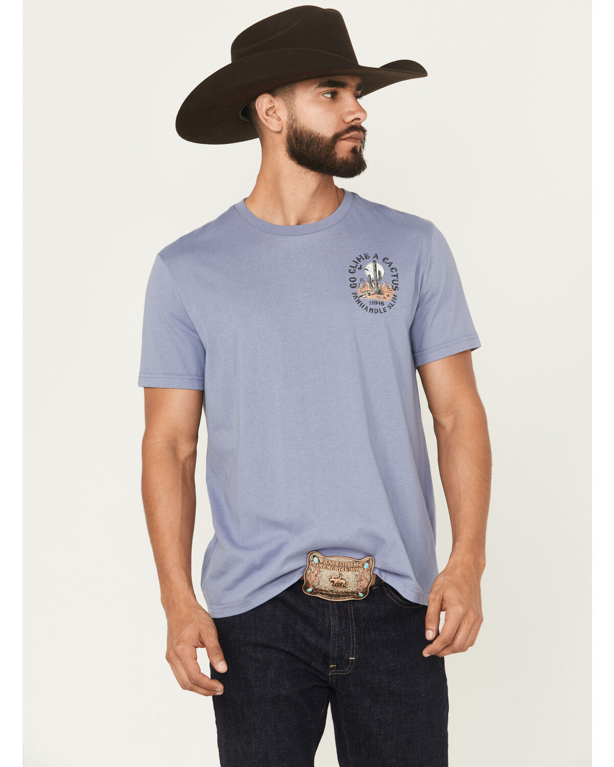 Panhandle Slim Men's Climb A Cactus Short Sleeve Graphic T-Shirt