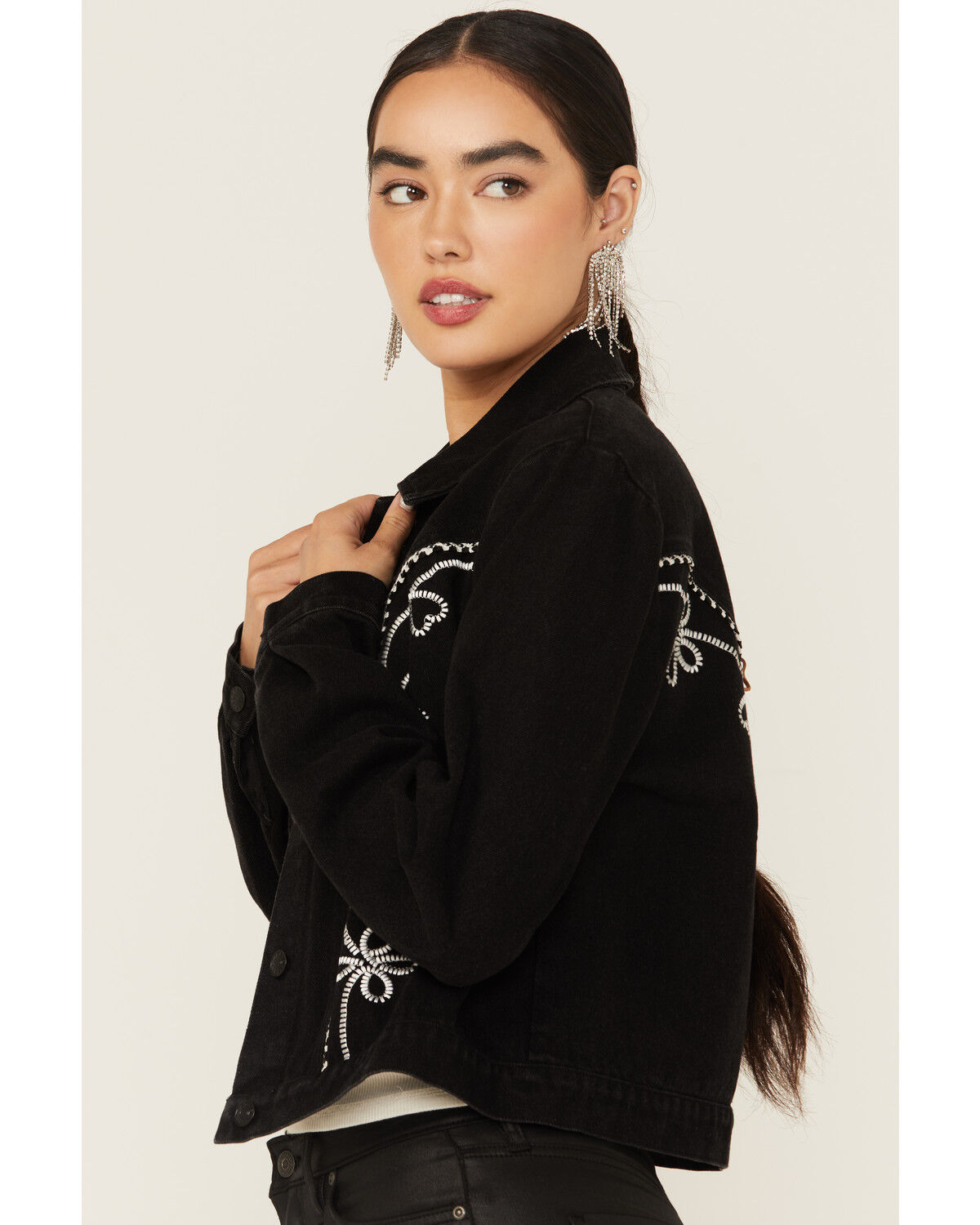 Blue B Women's Washed Embroidered Denim Jacket