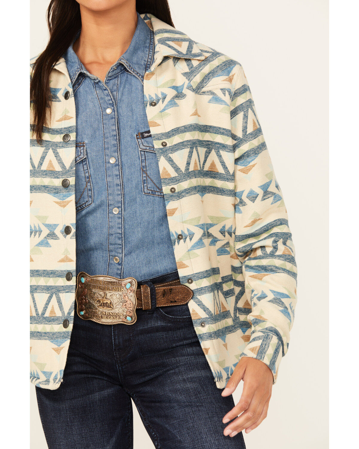 Outback Trading Co Women's Hazel Southwestern Print Long Sleeve Snap Western Shirt