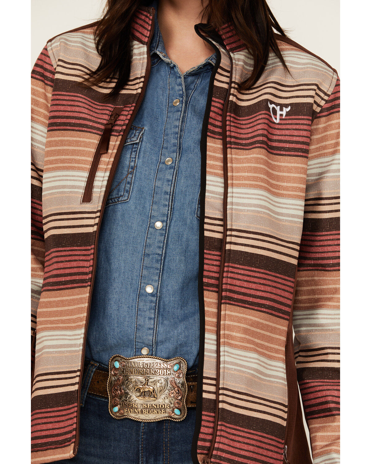 Cowgirl Hardware Women's Desert Serape Striped Softshell Jacket