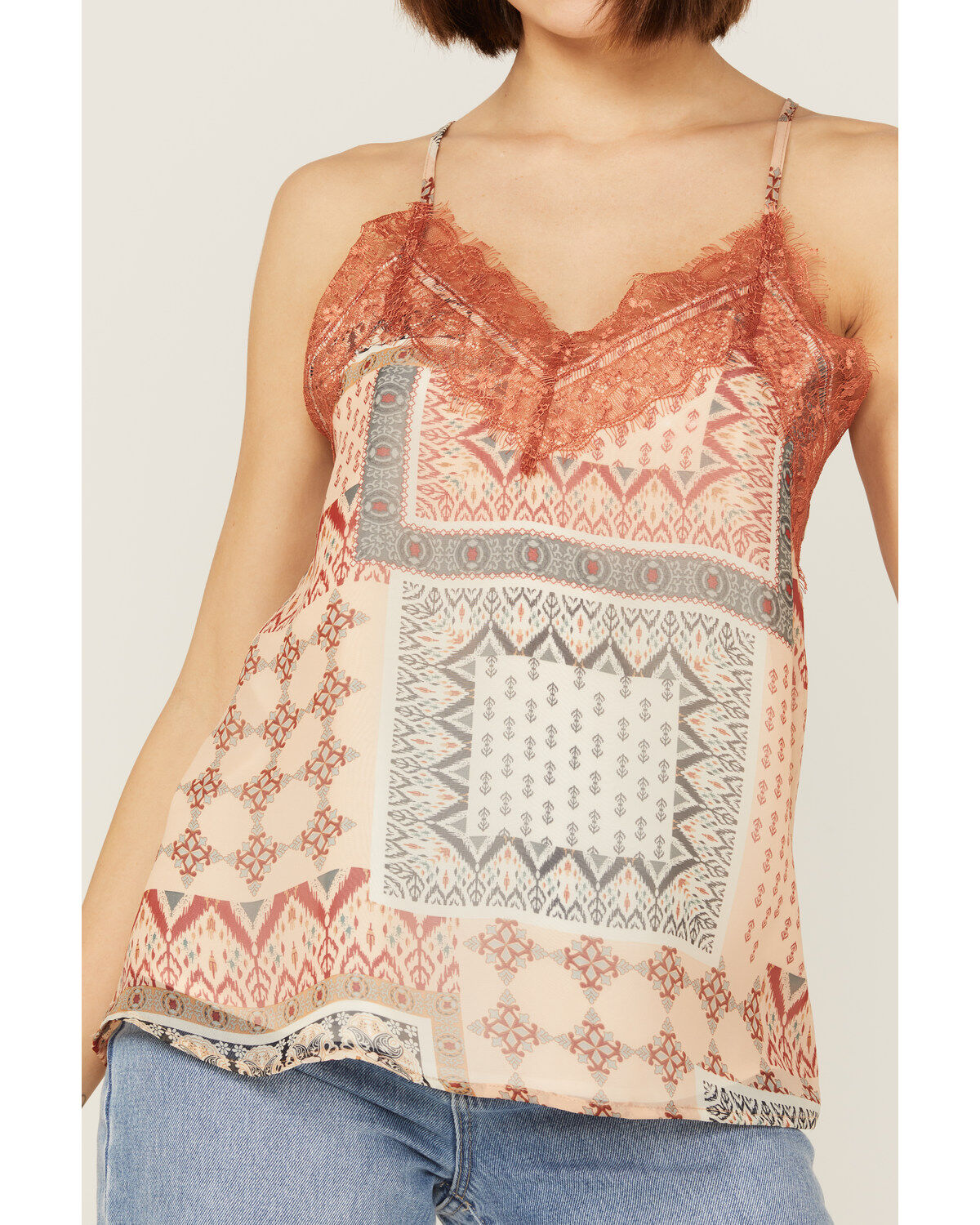 Miss Me Women's Patchwork Lace Cami
