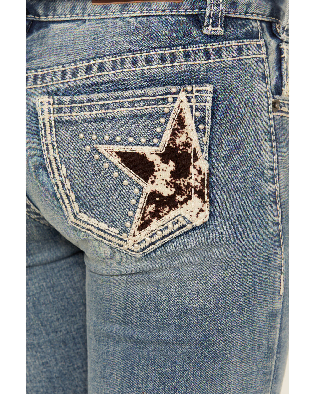 Rock & Roll Denim Girls' Star Pocket Bootcut Stretch Denim Jeans