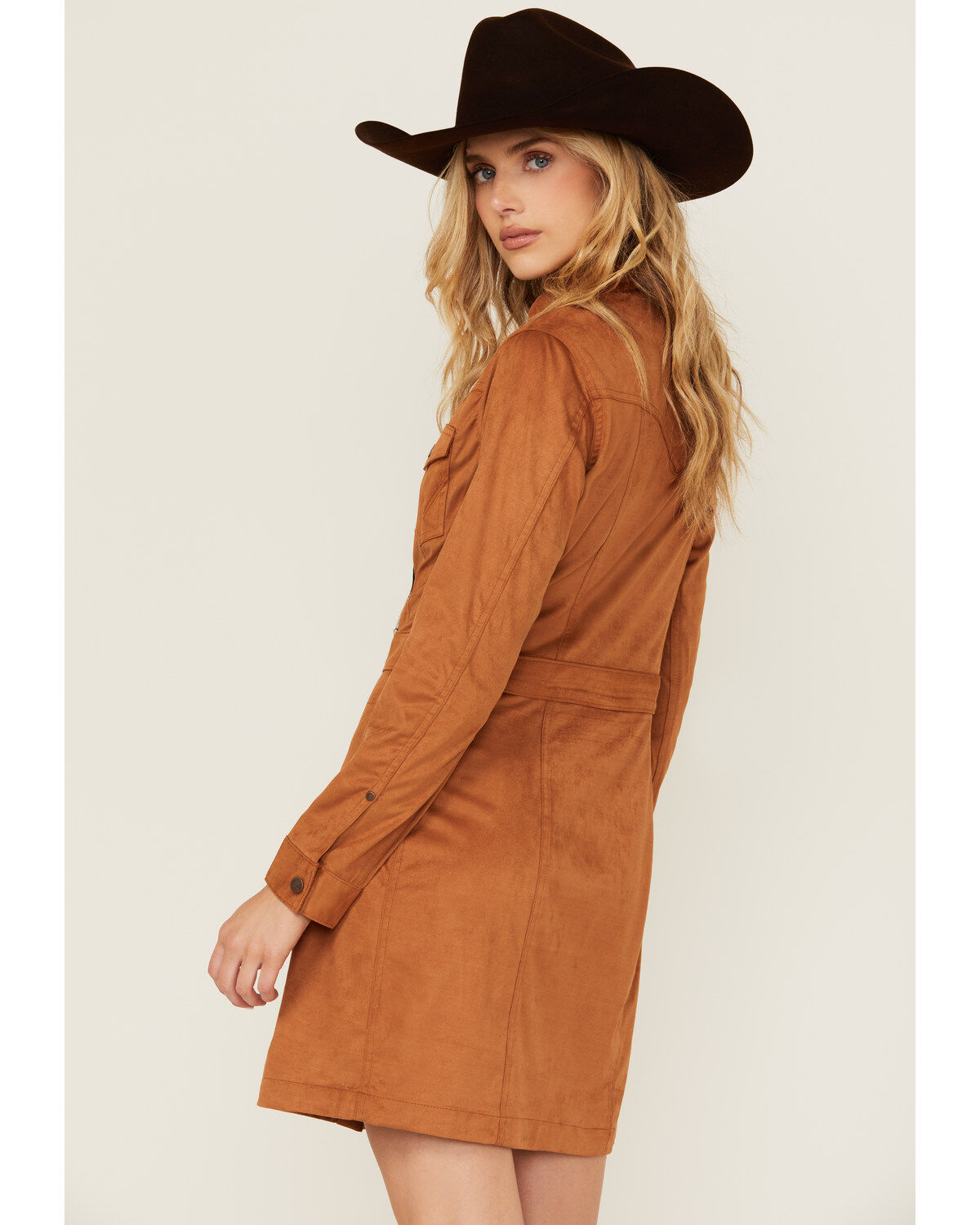 Wrangler Retro Women's Suede Long Sleeve Mini Dress