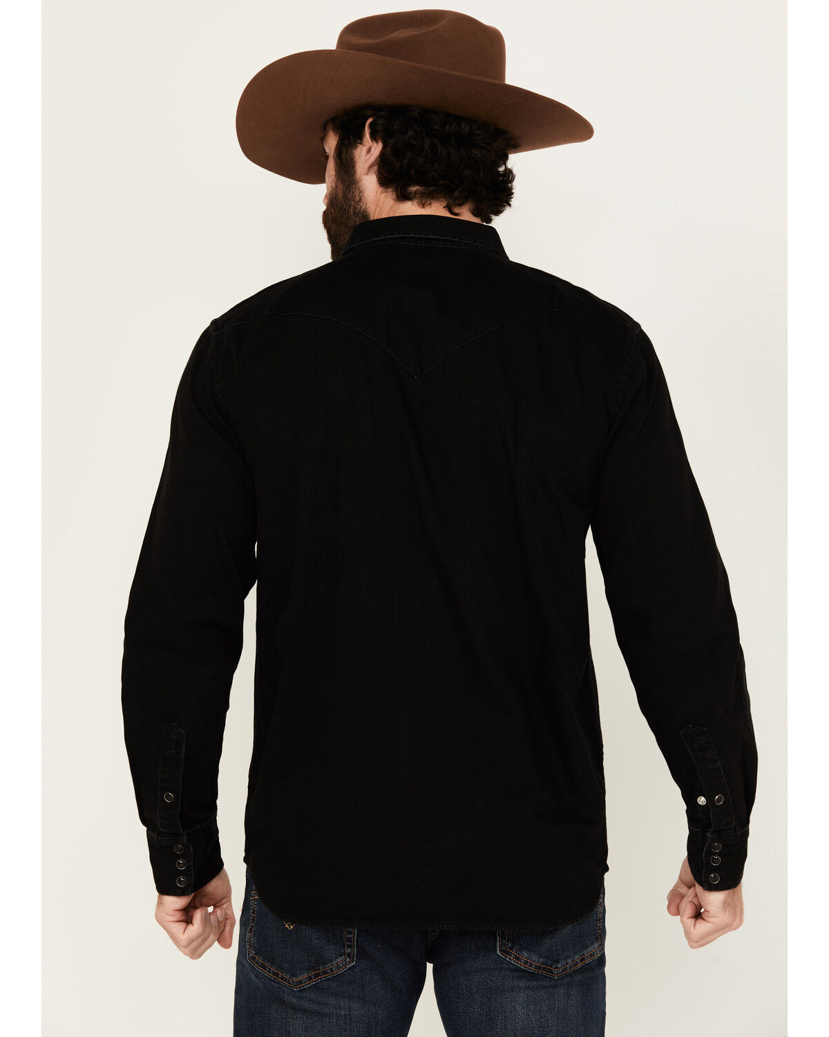 Cody James Men's Solid Long Sleeve Snap Denim Western Shirt - Big