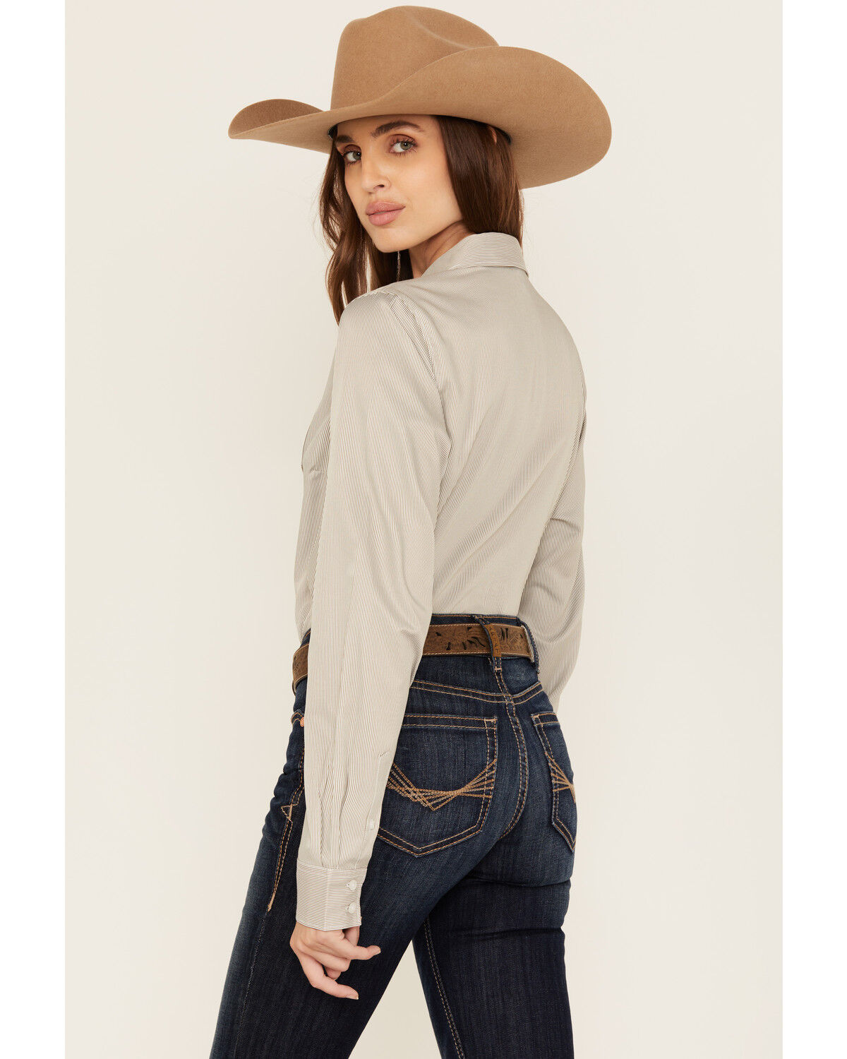 Cinch Women's Striped Long Sleeve Button-Down Western Shirt