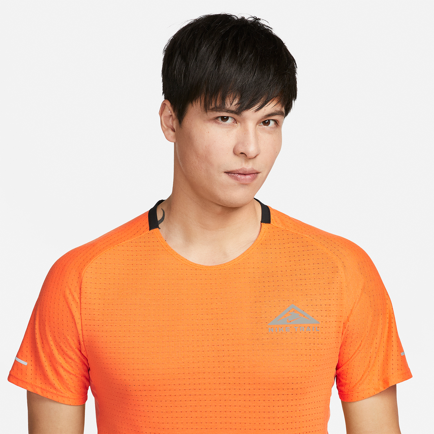 Nike Dri-FIT Solar Chase Maglietta Bright Mandarin/Olive Flak