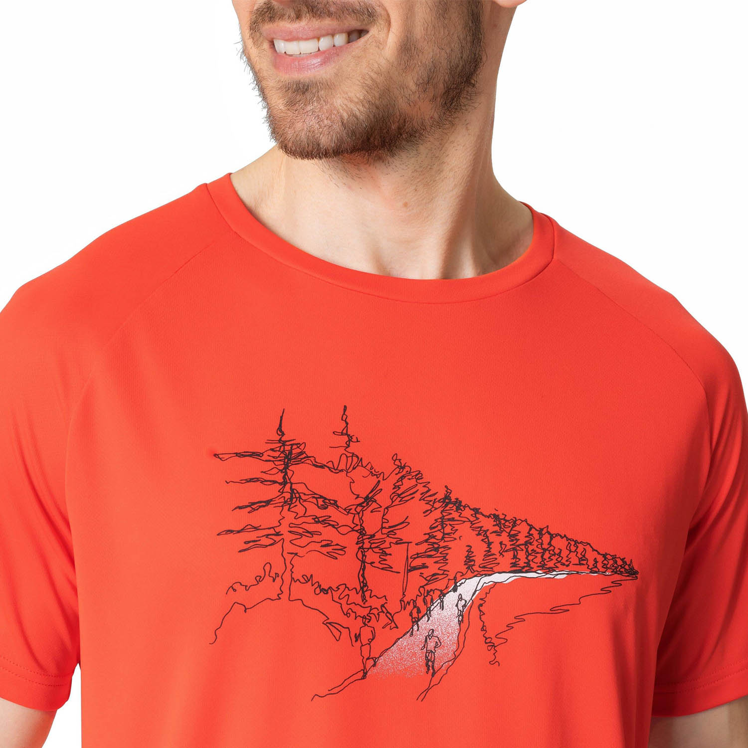 Odlo Crew Essential Print Maglietta Firelight