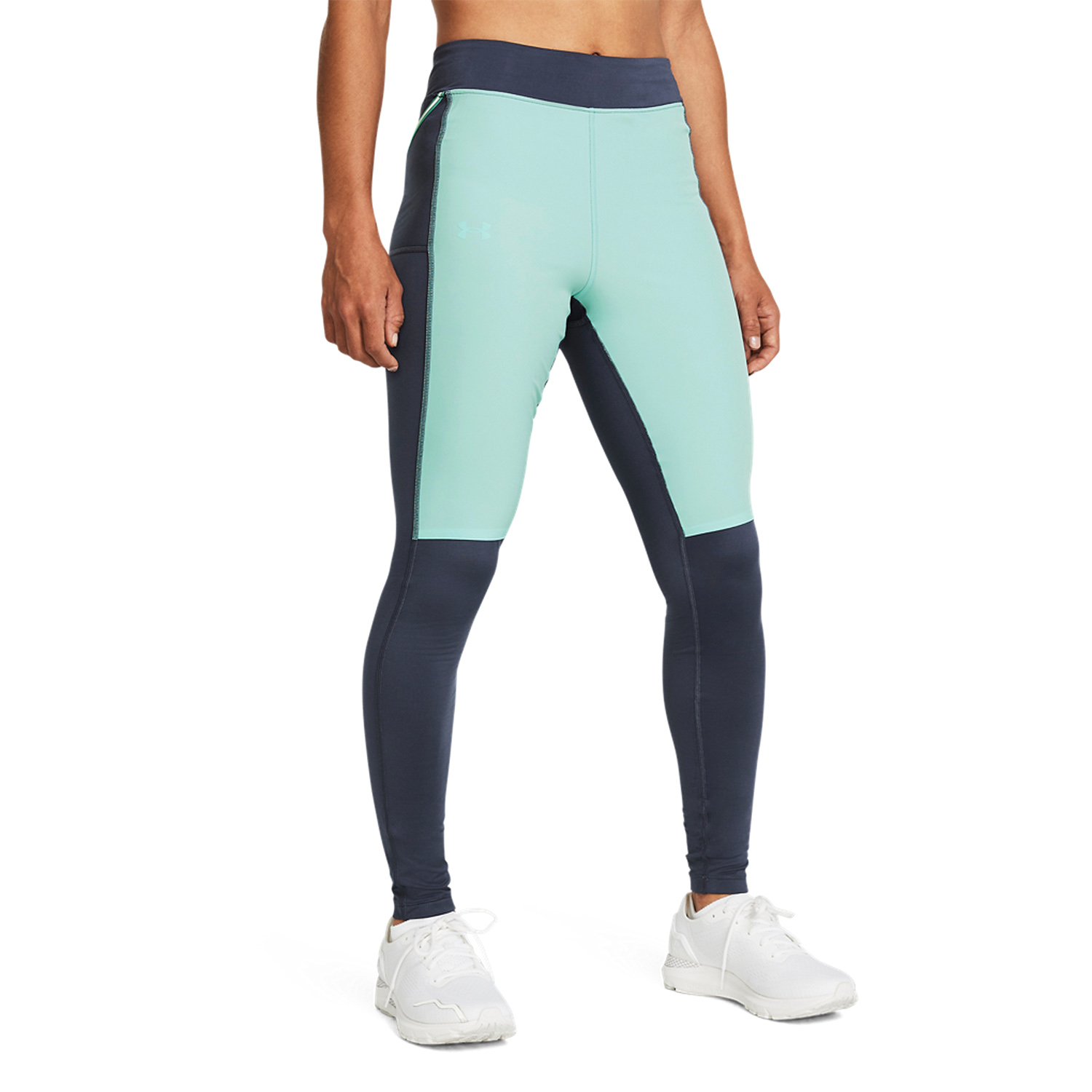 Under Armour Qualifier Cold Tights Downpour Gray/Neo Turquoise/Reflective