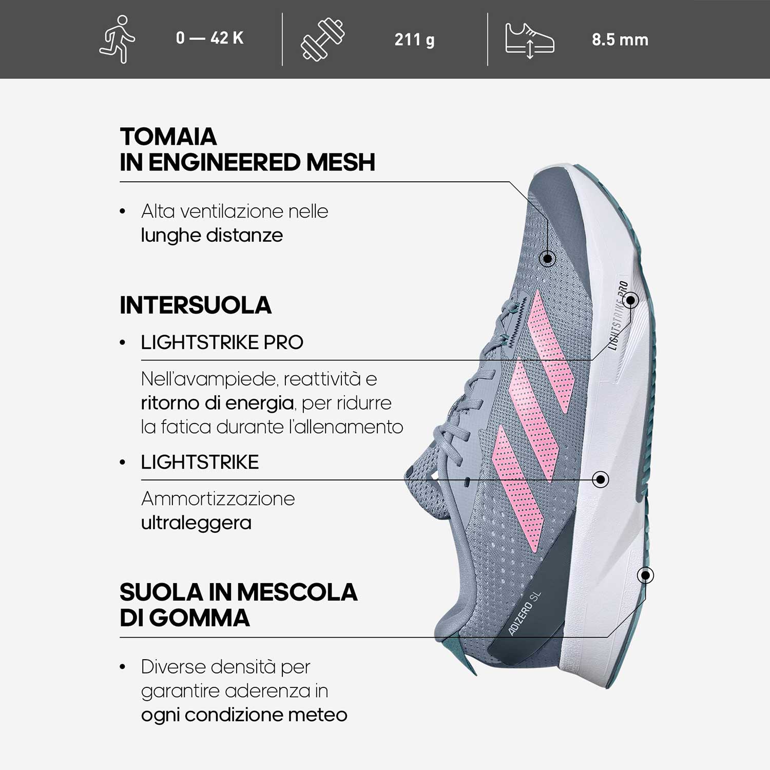 adidas adizero SL Bliss Lilac/Zero Metallic/Silver Dawn