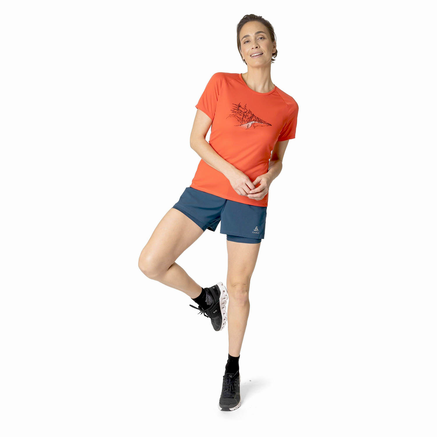 Odlo Crew Essential Print Maglietta Cayenne