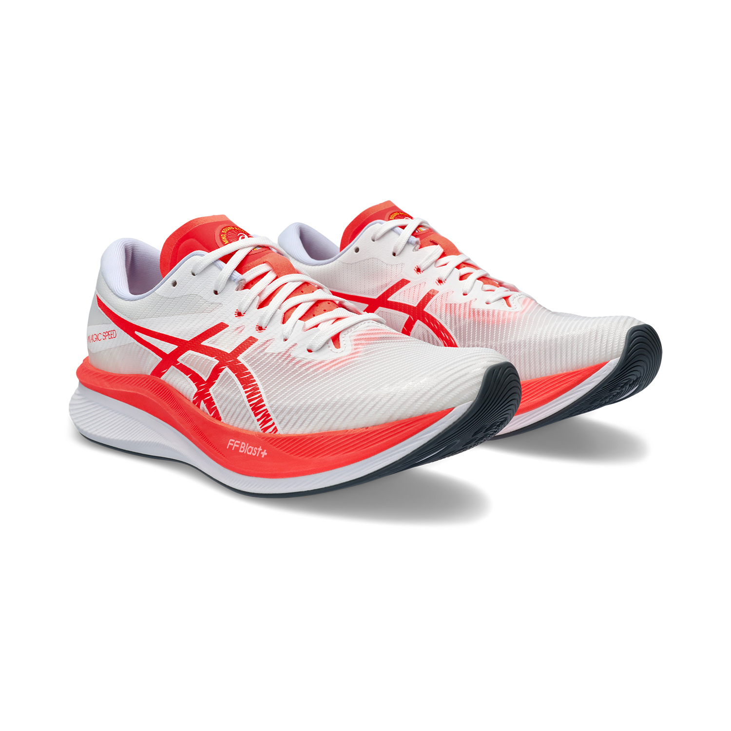 Asics Magic Speed 3 White/Sunrise Red