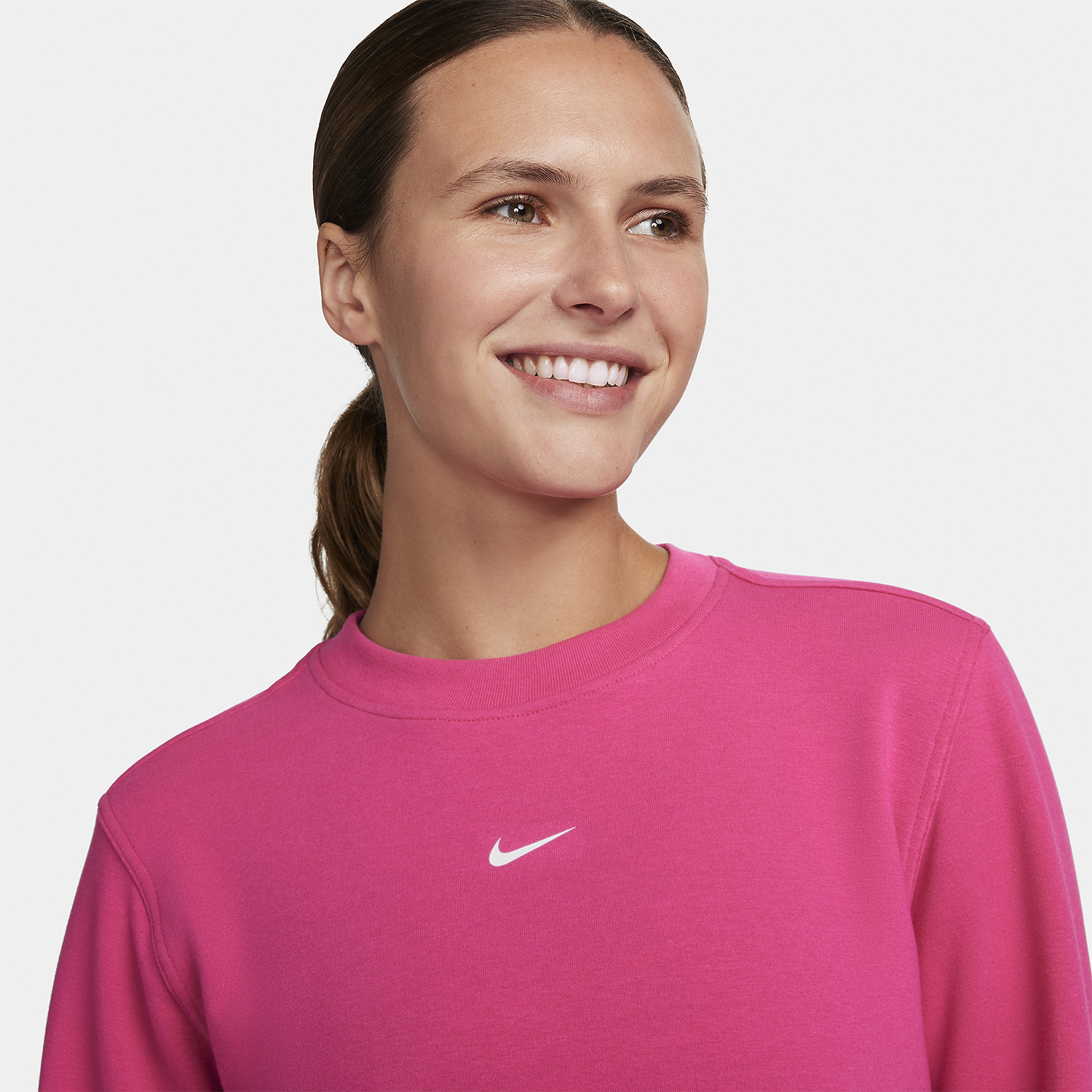 Nike Dri-FIT One Crew Felpa Fireberry/White