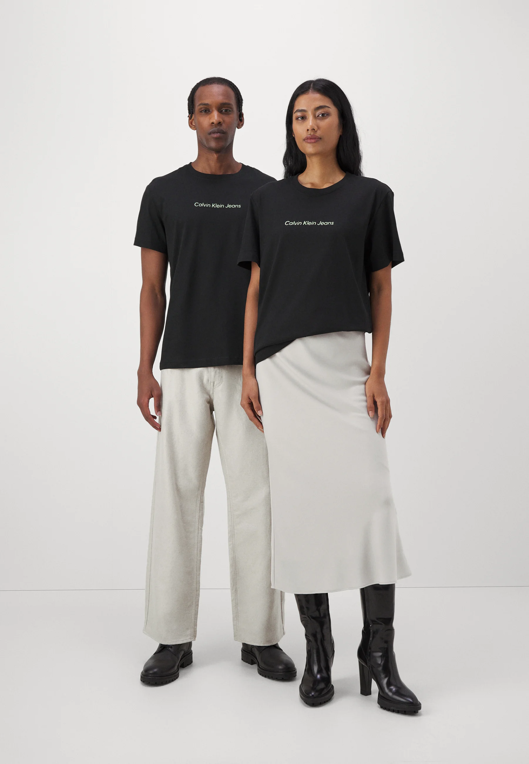 Calvin Klein Jeans MIRRORED LOGO TEE UNISEX - T-shirt con stampa