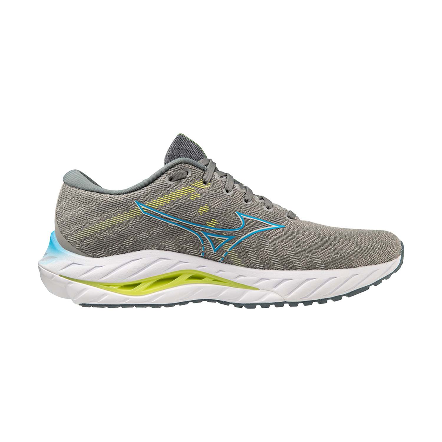 Mizuno Wave Inspire 19 Ghost Gray/Jet Blue/Bolt 2 Neon